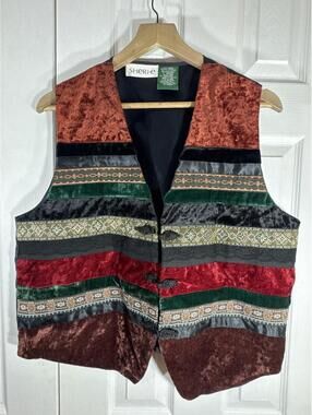 Sheri.e Multicolor Velvet Brocade Vest X-Large